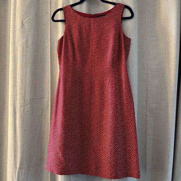 Ann Taylor Dresses & Skirts - Ann Taylor Silk Sheath Dress Red /cream Size 6P (petite). Lined. Zipper Back